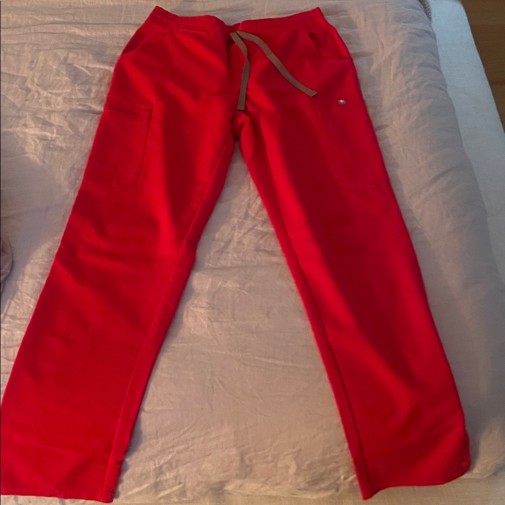 Red Lounge Pants with Drawstring